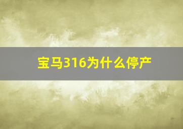 宝马316为什么停产