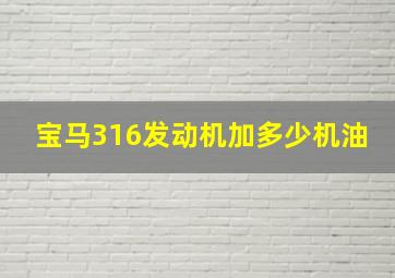 宝马316发动机加多少机油