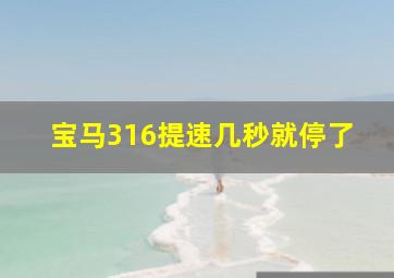 宝马316提速几秒就停了