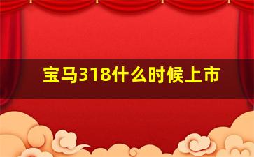 宝马318什么时候上市