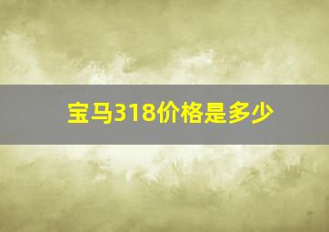 宝马318价格是多少