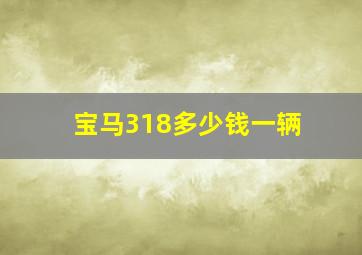 宝马318多少钱一辆