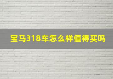 宝马318车怎么样值得买吗