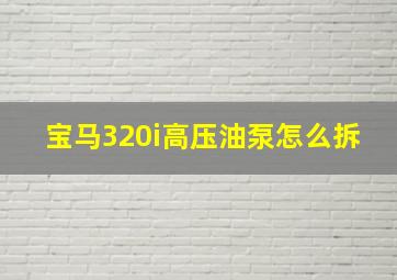 宝马320i高压油泵怎么拆