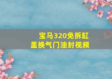 宝马320免拆缸盖换气门油封视频