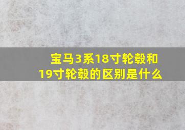 宝马3系18寸轮毂和19寸轮毂的区别是什么