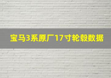 宝马3系原厂17寸轮毂数据