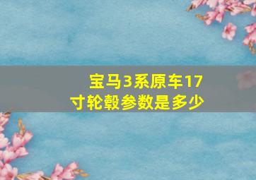 宝马3系原车17寸轮毂参数是多少