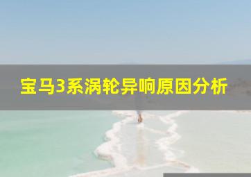 宝马3系涡轮异响原因分析