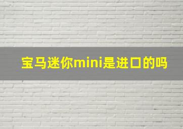 宝马迷你mini是进口的吗