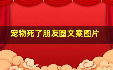 宠物死了朋友圈文案图片