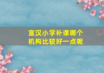 宣汉小学补课哪个机构比较好一点呢