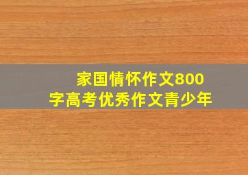 家国情怀作文800字高考优秀作文青少年