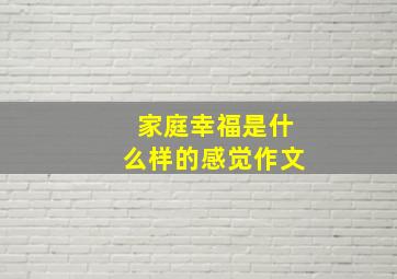 家庭幸福是什么样的感觉作文