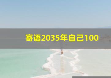 寄语2035年自己100