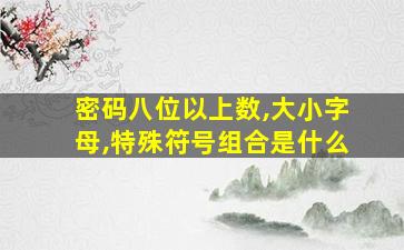 密码八位以上数,大小字母,特殊符号组合是什么