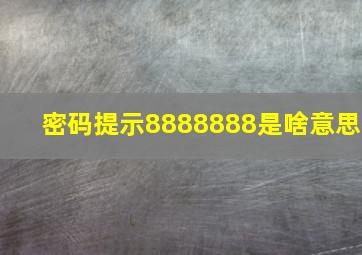 密码提示8888888是啥意思