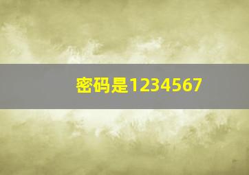 密码是1234567