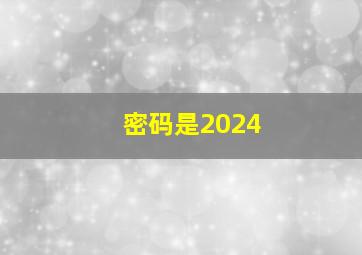 密码是2024