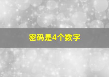 密码是4个数字