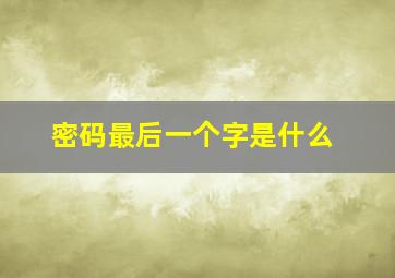 密码最后一个字是什么