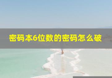 密码本6位数的密码怎么破