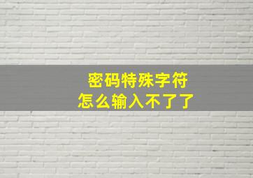 密码特殊字符怎么输入不了了