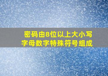 密码由8位以上大小写字母数字特殊符号组成