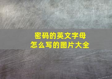 密码的英文字母怎么写的图片大全