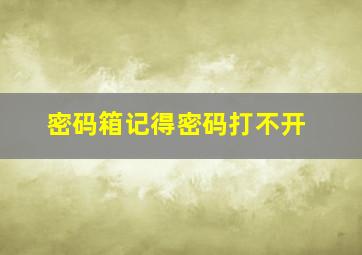 密码箱记得密码打不开