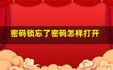 密码锁忘了密码怎样打开