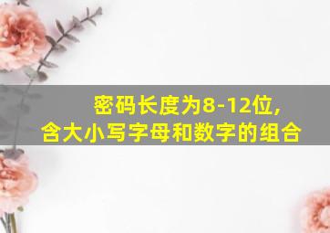 密码长度为8-12位,含大小写字母和数字的组合