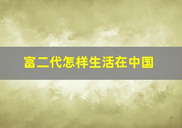 富二代怎样生活在中国