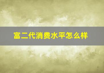 富二代消费水平怎么样