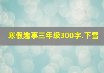 寒假趣事三年级300字.下雪