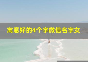 寓意好的4个字微信名字女