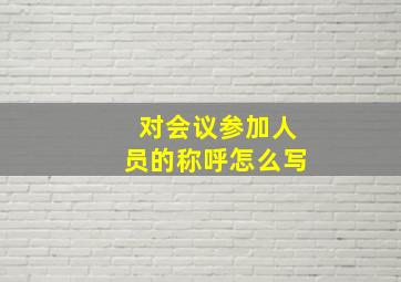 对会议参加人员的称呼怎么写