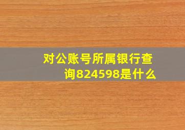 对公账号所属银行查询824598是什么