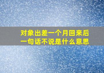 对象出差一个月回来后一句话不说是什么意思