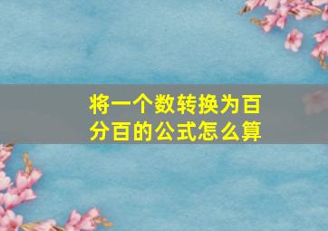 将一个数转换为百分百的公式怎么算