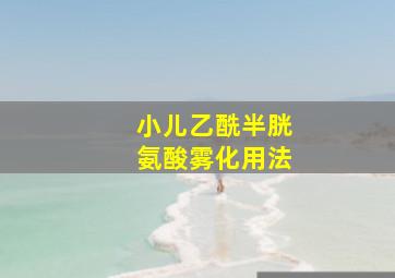 小儿乙酰半胱氨酸雾化用法