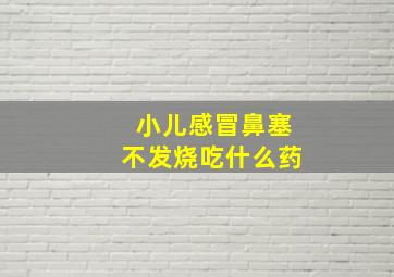 小儿感冒鼻塞不发烧吃什么药