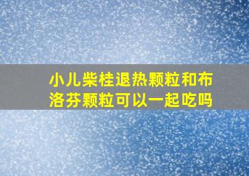 小儿柴桂退热颗粒和布洛芬颗粒可以一起吃吗