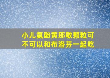 小儿氨酚黄那敏颗粒可不可以和布洛芬一起吃