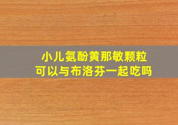 小儿氨酚黄那敏颗粒可以与布洛芬一起吃吗