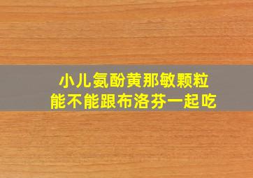 小儿氨酚黄那敏颗粒能不能跟布洛芬一起吃