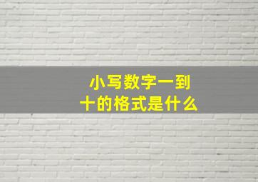 小写数字一到十的格式是什么