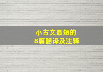 小古文最短的8篇翻译及注释