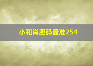 小和尚胆码最准254