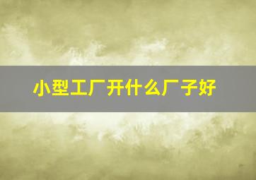 小型工厂开什么厂子好